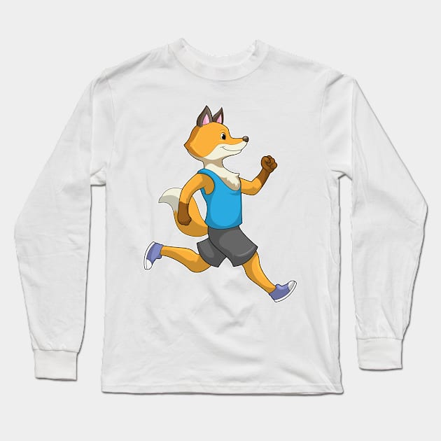 Fox as Runner at Running Long Sleeve T-Shirt by Markus Schnabel